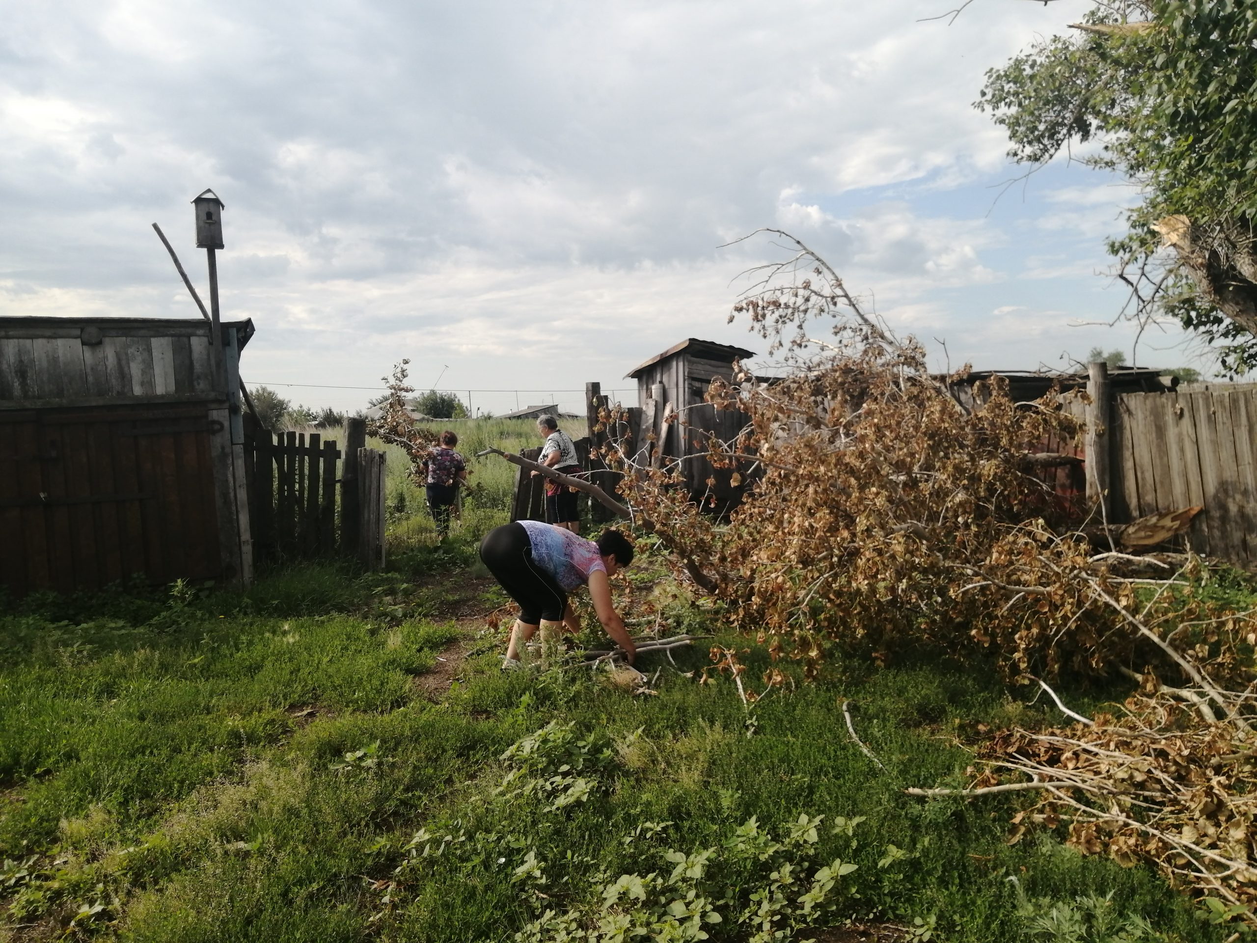 В д. Казанцево волонтеры помогают односельчанам -